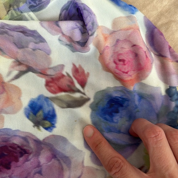 Ganni Turtleneck Printed Mesh Floral | Size 34 or US 2 - Picture 11 of 13